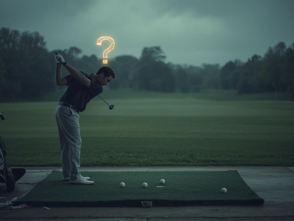 นักกอล์ฟซ้อมหนักอย่างหงุดหงิด โดยซ้อมที่อาการ (วงสวิง) ไม่ใช่ที่ต้นเหตุ (จิตใจ)