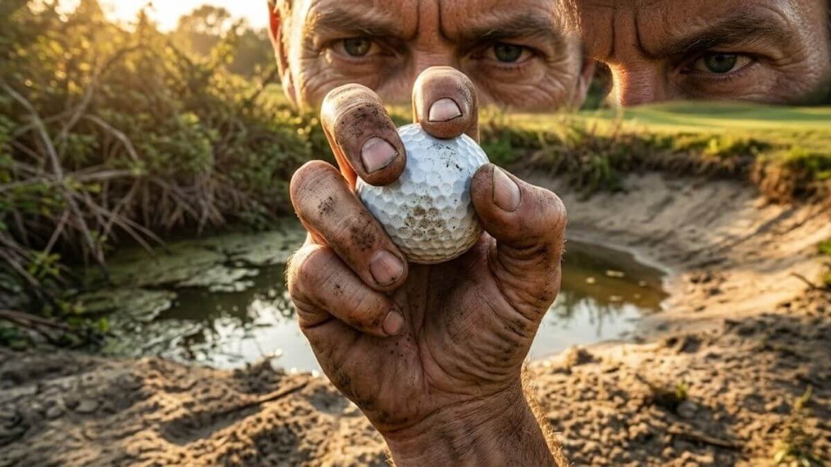 ภาพมือนักกอล์ฟกำลูกกอล์ฟอย่างมุ่งมั่น สื่อถึงการยืดอกรับผิดชอบผลงานของตัวเอง 100% ไม่ว่าจะดีหรือร้าย