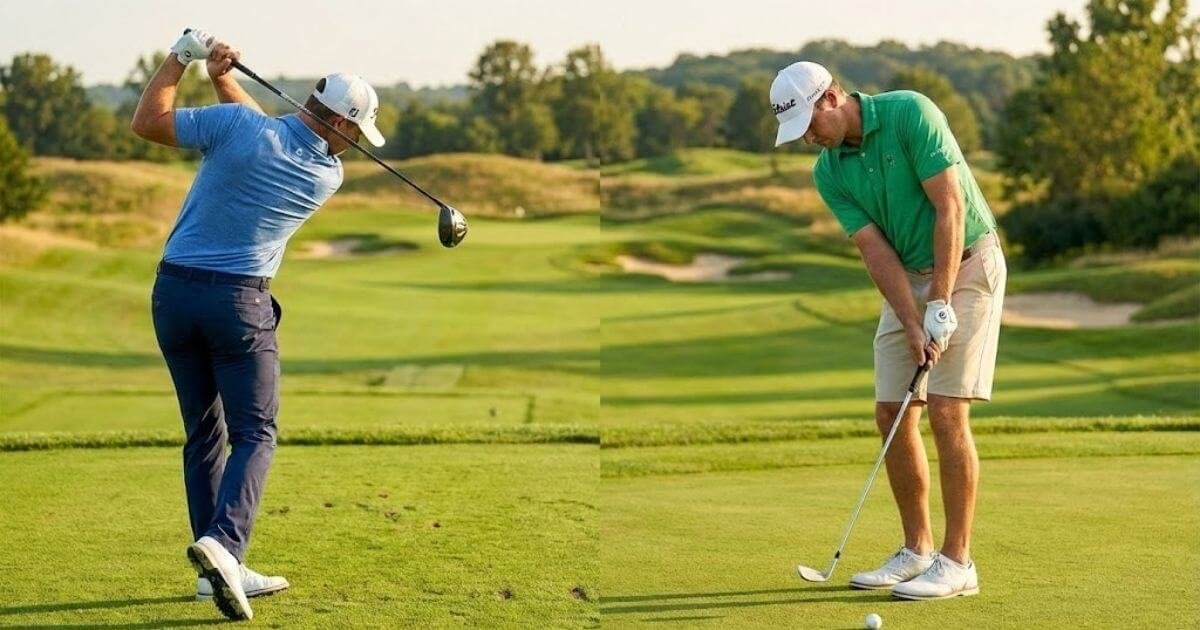 เปรียบเทียบวงสวิงกอล์ฟตีไกลกับเทคนิคลูกสั้นที่เน้นการเชื่อมโยงร่างกาย