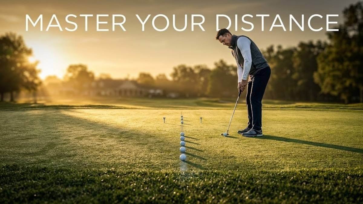 นักกอล์ฟกำลังฝึก Core Putt เพื่อวัดความเร็วกรีนก่อนออกรอบ